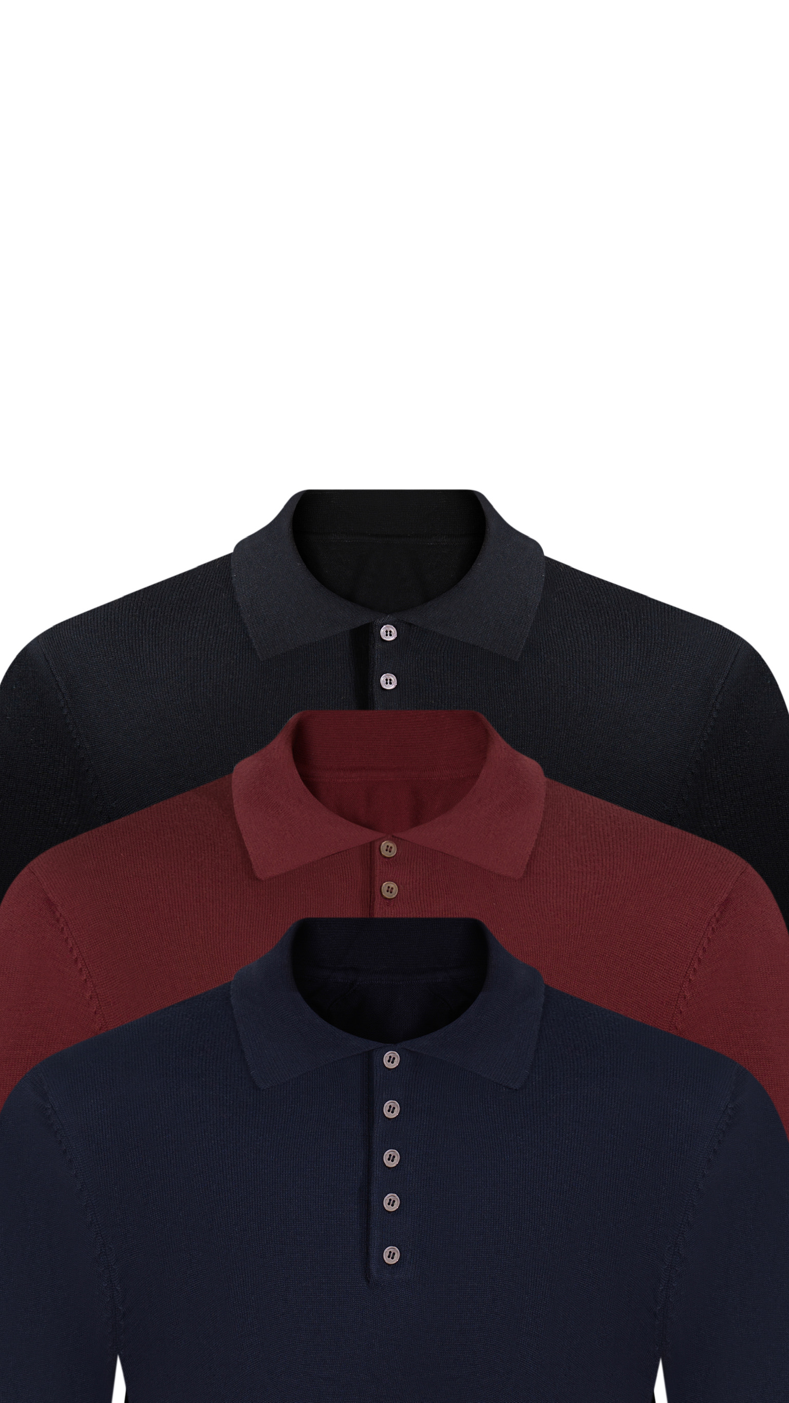 SLIM FIT LONG SLEEVE KNIT POLO - Image 3