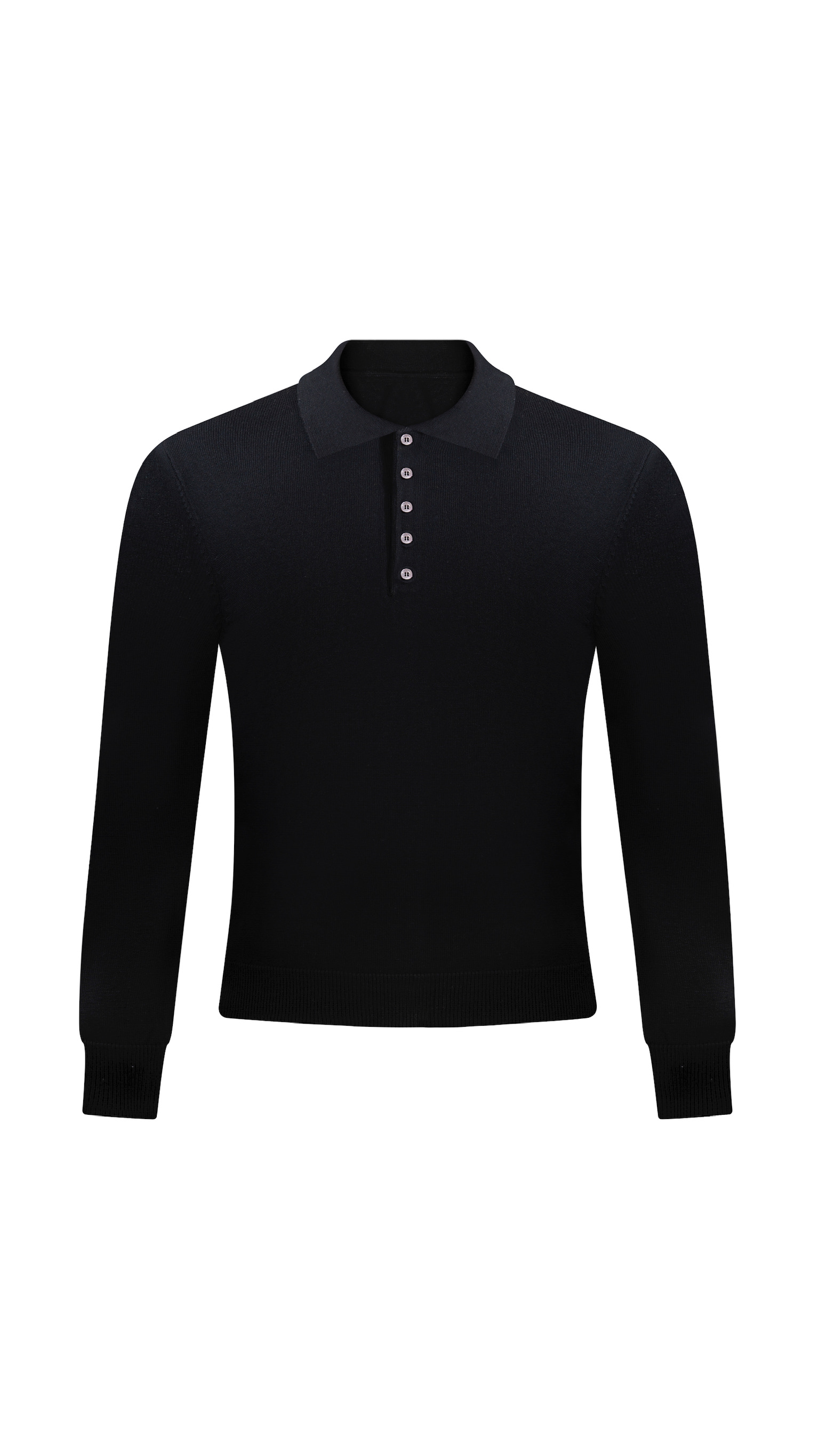 SLIM FIT LONG SLEEVE KNIT POLO - Image 2